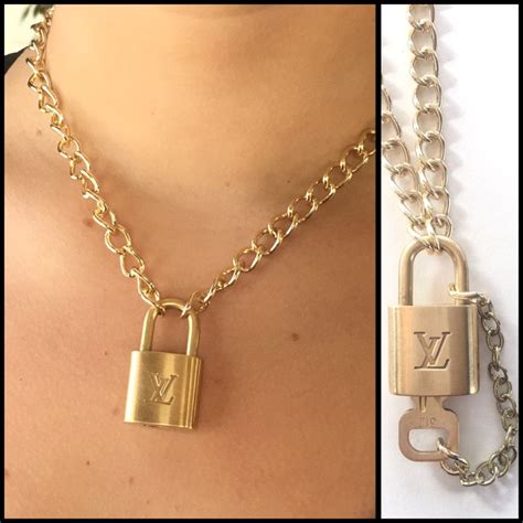 lv lock necklace gold.